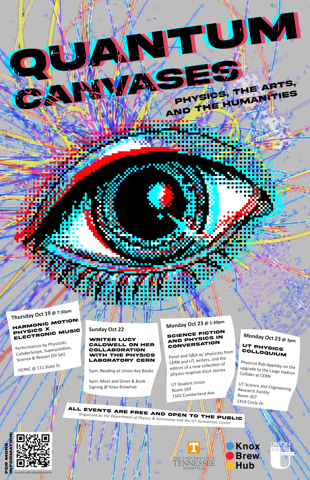 physics, the arts, and humanities event poster